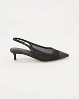 Mesh Kitten Heel Pump