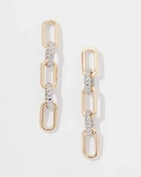 Mixed Metal Links Drop Earrings