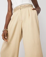 Pleated Waist Wide Leg Pant