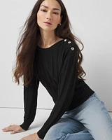 Cashmere Blend Ribbed Sweater