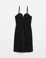 Strapless Studded Velvet Mini Dress