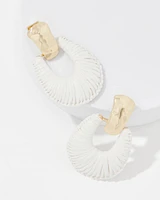 Gold + Ecru Raffia Drop Earrings