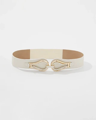 Faux Leather Braided Stretch Waist Belt