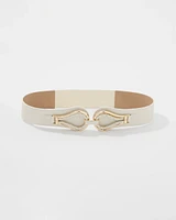Faux Leather Braided Stretch Waist Belt
