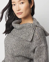 Zip Neck Dolman Sleeve Sweater