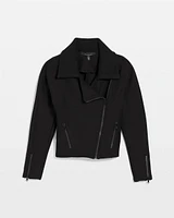 Asymmetrical Zipper Moto  Sweater Jacket