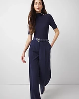 Elbow Sleeve Mock Neck Sweater