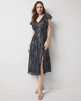 Metallic Clip Midi Slip Dress