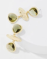 Olive + Gold Statement Drop Earrings