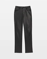 High-Rise Straight Coated Denim Jeans