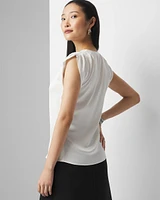 Petite Ruched Shoulder Shell Top