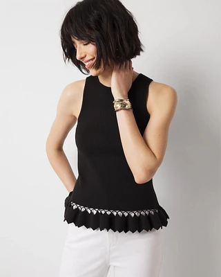 Petite Petal Peplum Sweater Tank