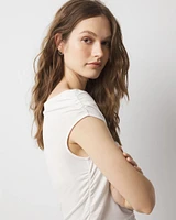 Off-The-Shoulder Shirred Top