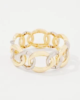 Silver + Gold Sculptural Stretch Bracelet