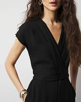 Petite Crossover-Front Jumpsuit