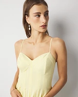 Petite Poplin Corset Midi Dress