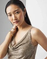 Petite Sequin Cowl Neck Cami