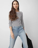 WHBM FORME™  Ribbed Stretch Boatneck Top