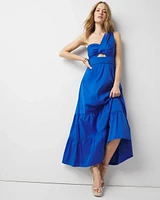 One-Shoulder Twist Front Maxi Dress