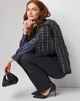 High-Rise Coated Cargo Bootcut Jean