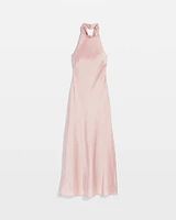 Satin Halter Midi Dress