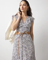 Petite Ruched Midi Dress
