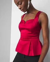 Satin Pleated Peplum Bustier