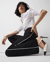 High-Rise Relaxed Trouser with Piping