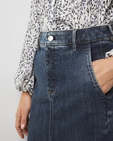 Petite Knee-Length Denim Pencil Skirt