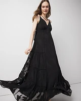 Chiffon Burnout Maxi Dress