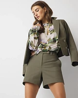 Petite High-Rise Extended Tab Short
