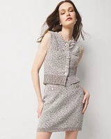 Metallic Tweed Sweater Skirt