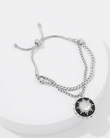 Silver Onyx Charm Bracelet