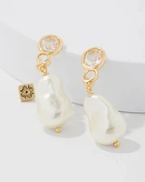 Crystal + Pearl Drop Earrings