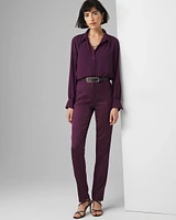 High Rise Satin Straight Pants