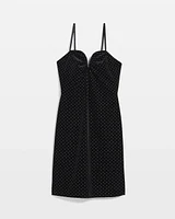 Strapless Studded Velvet Mini Dress