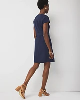 Petite Belted Ponte Shirt Dress