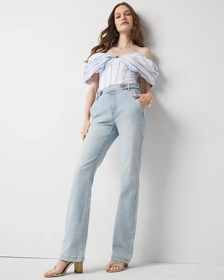 Petite Extra High-Rise Novelty Tab Bootcut Jean