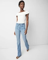Petite High-Rise Belted Skinny Flare Jean