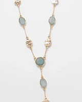 Blue Stone Y Necklace