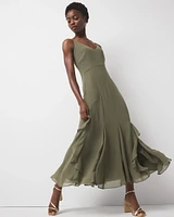 Ruffle Slip Maxi Dress