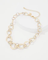 Silver + Gold Sculptural Statement Necklace