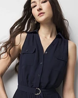 Petite Pleated Shirt Dress