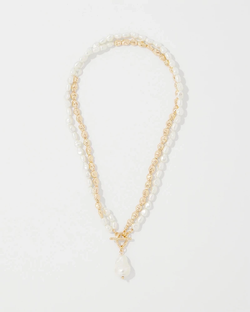 Gold + Pearl Convertible Pendant