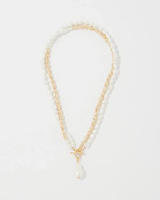 Gold + Pearl Convertible Pendant