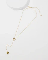 Olive + Gold Y Necklace