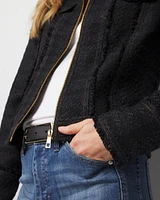 Cropped Tweed Trucker Jacket