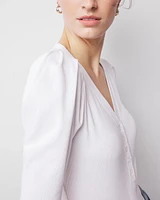 WHBM FORME™ Ribbed Stretch Henley Top