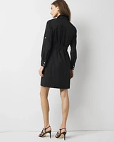 Long-Sleeve Utility Mini Shirt Dress