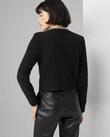 Black and White Tweed Sweater Jacket